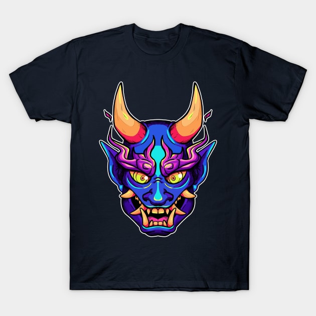 Oni head (blue) T-Shirt by Roa